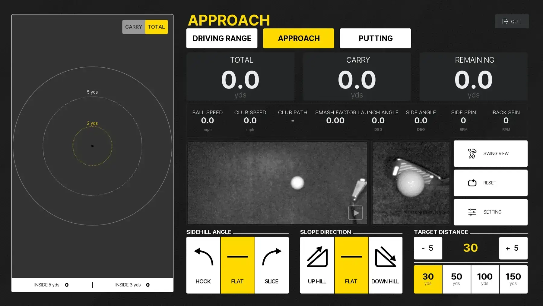 Uneekor approach practice screen
